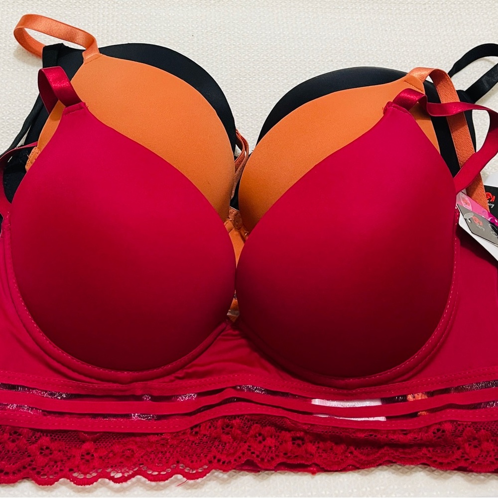Lo Of 3-36C WOMENS SMART & SEXY SIGNATURE LACE PUSH-UP UNDERWIRE BRA, MULTICOLOR